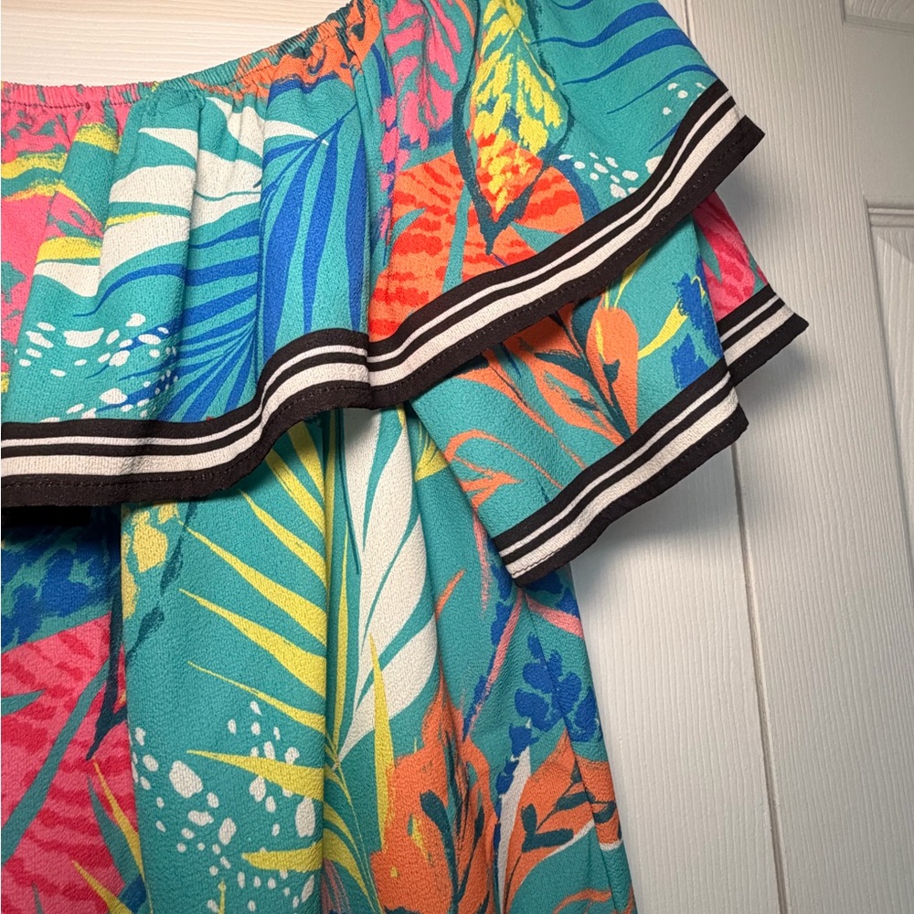 ✨ Flying Tomato Off Shoulder Tropical Multicolor Boho Dress | Women’s Medium ✨ - Picture 6 of 7